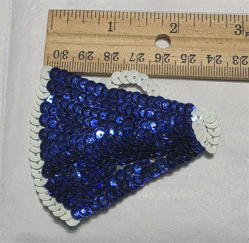 NWT Vintage Blue White Megaphone Cheerleader Sequin Beaded Pin 137070