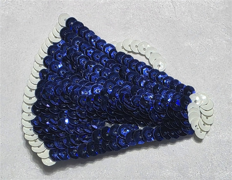 NWT Vintage Blue White Megaphone Cheerleader Sequin Beaded Pin 137070