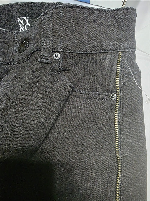 NWOT New York & Co 4 Curvy Sculpting Skinny Black Zipper Teeth Jeans 137073