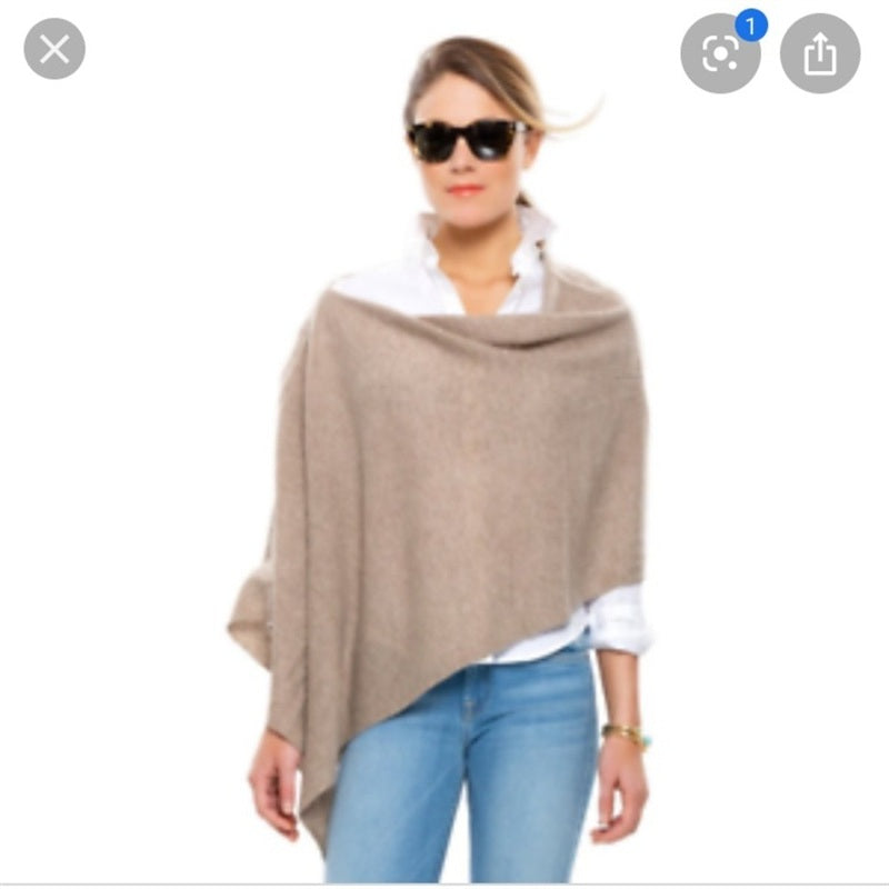 NWT Rachel Zoe OS Cashmere Ivory Cape Poncho Knit 137080