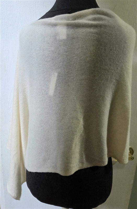 NWT Rachel Zoe OS Cashmere Ivory Cape Poncho Knit 137080