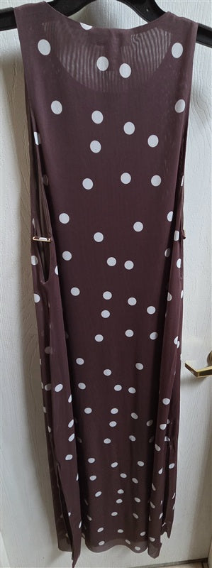 NWT Caroline Constas Small Polka Dot Mesh Cover Up Dress Brown Sheer 137085