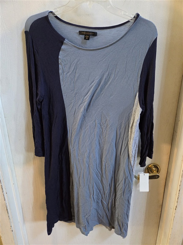 NWT Donna Karan M Blue Navy Gray D236928 Sleep Shirt 137086