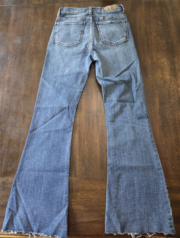 NWT Denim CoLab 7 Saltwater & Song Horseshoe Cropped Flare Jeans Blue 137091