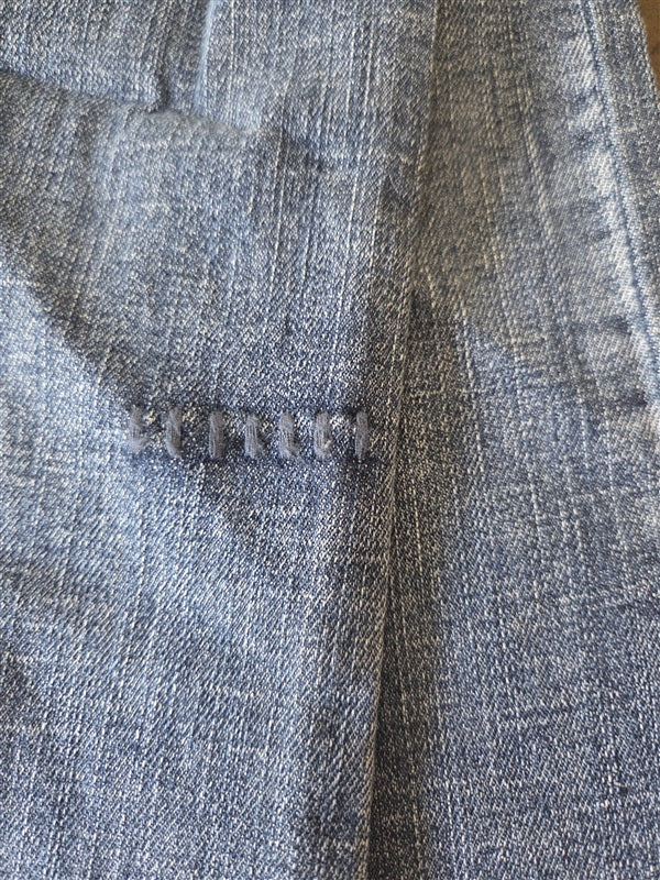NWT Denim CoLab 7 Saltwater & Song Horseshoe Cropped Flare Jeans Blue 137091