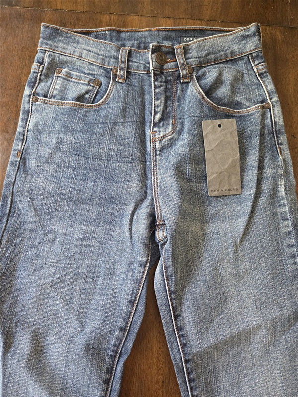 NWT Denim CoLab 7 Saltwater & Song Horseshoe Cropped Flare Jeans Blue 137091