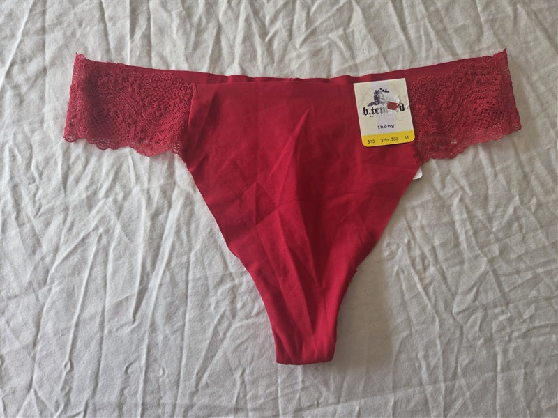 NWT b.tempt'd by Wacoal M b.bare Thong 976267 Red 137101