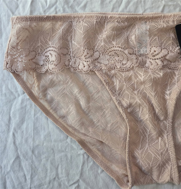 NWT Wacoal XL Vivid Encounter Lace Bikini 843295 Beige 137107