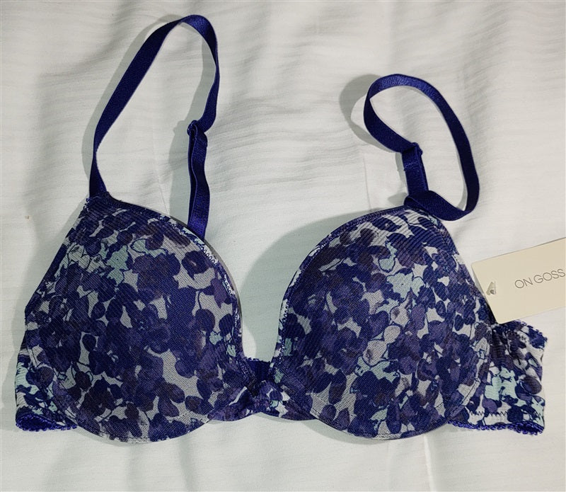 NWT OnGossamer 32A Triple Mesh Bump It Up Push-Up Bra 019750 BLue 137112