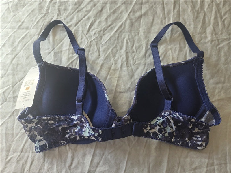 NWT OnGossamer 32A Triple Mesh Bump It Up Push-Up Bra 019750 BLue 137112
