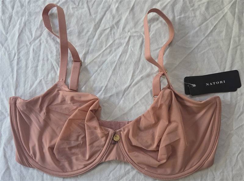 New Natori 34DD Pure Luxe Balconette Underwire Bra 714080 Rose Pink 137113