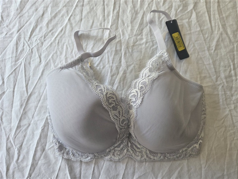 NWT Natori 32DDD Feathers Bra Plunge Contour Style 730023 Gray 137118