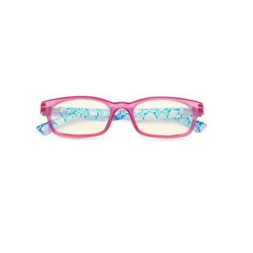NWT CessBlue Pink Rectangle Blue Light Nerd Readers Glasses 86863