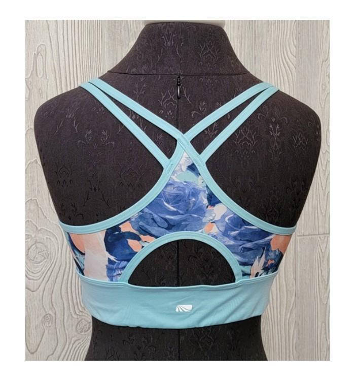 NWOT Marika Strappy Medium Impact Floral Dry-Wik Sports Bra M Mint #88315