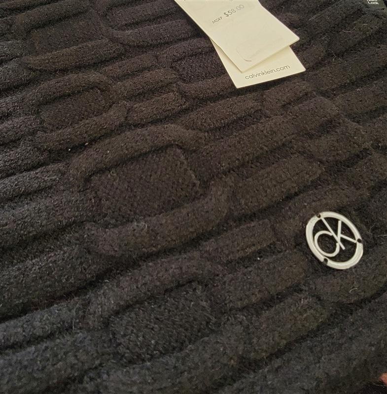 New Calvin Klein Black Infinity Cowl Scarf Equestrian Knit 91773