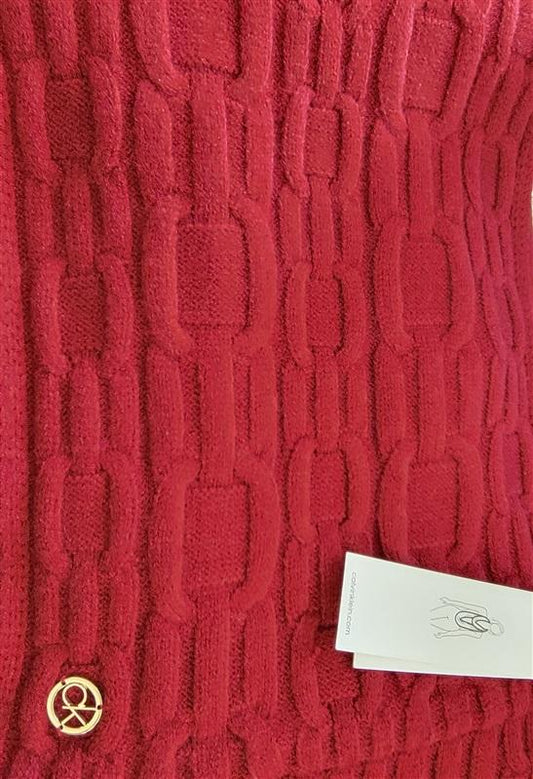New Calvin Klein Red Infinity Cowl Scarf Equestrian Knit 91774