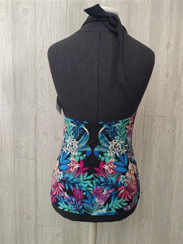 NWT Kenneth Cole Floral Keyhole Tummy Toner S KC7JM82 Tankini Top #92140