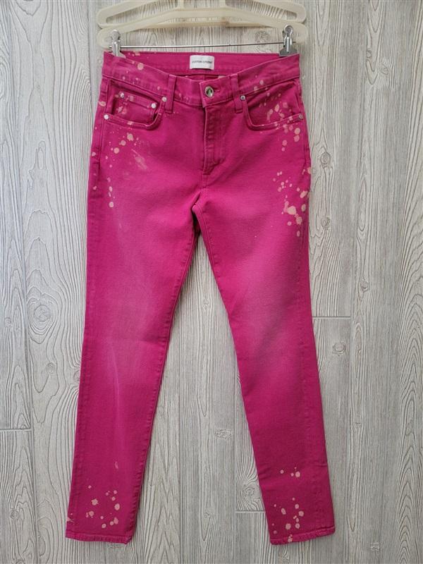 NWT Cotton Citizen 33 Splash Straight Fit Jeans Hot Pink 92353