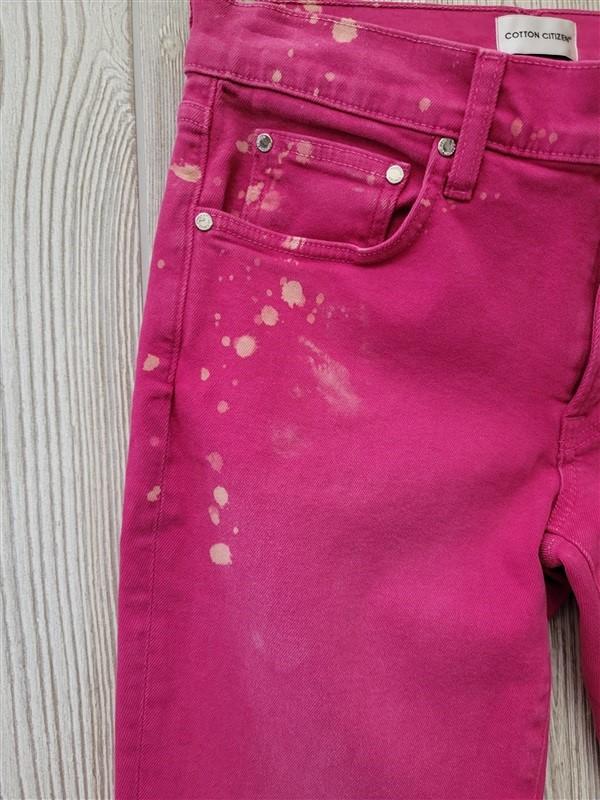 NWT Cotton Citizen 33 Splash Straight Fit Jeans Hot Pink 92353