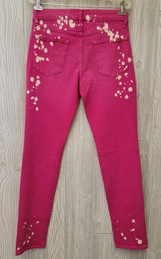 NWT Cotton Citizen 33 Splash Straight Fit Jeans Hot Pink 92353