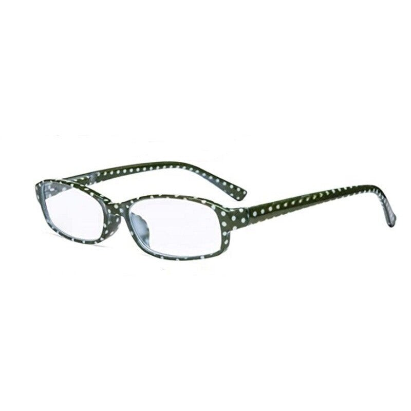 NWT Eye Keppler Green Polka Dot Rectangle Reading Glasses 2.50 F10 88108