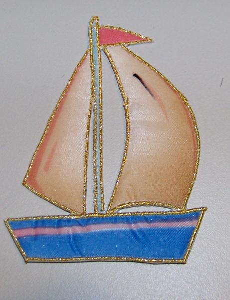 Quiltz Iron On 10 Pageant Boutique DIY Applique Blue Sailboat Patch #2 30160