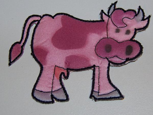 New Quiltz 10 Iron On Applique Purple Cow Patch Comical 30168