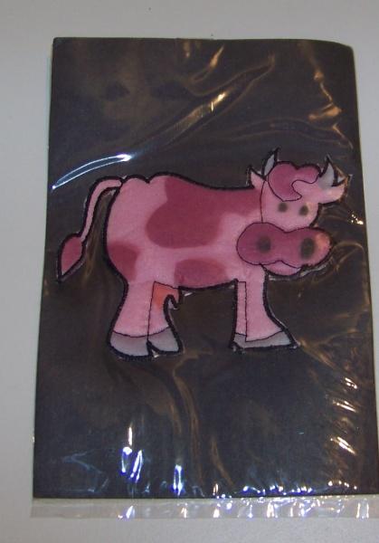 New Quiltz 10 Iron On Applique Purple Cow Patch Comical 30168