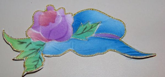 New Quiltz 10 Iron On Applique Ladies Blue Floral Sun Hat Patches 30174