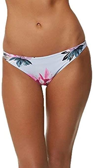 NWOT O'Neill Sydney Classic Grey Palm L SU8474004 Cheeky Bikini Bottoms #92088