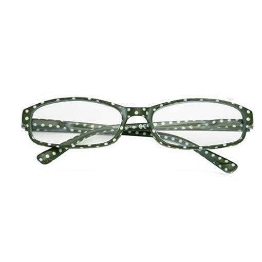 NWT Eye Keppler Green Polka Dot Rectangle Reading Glasses 2.50 F10 88108