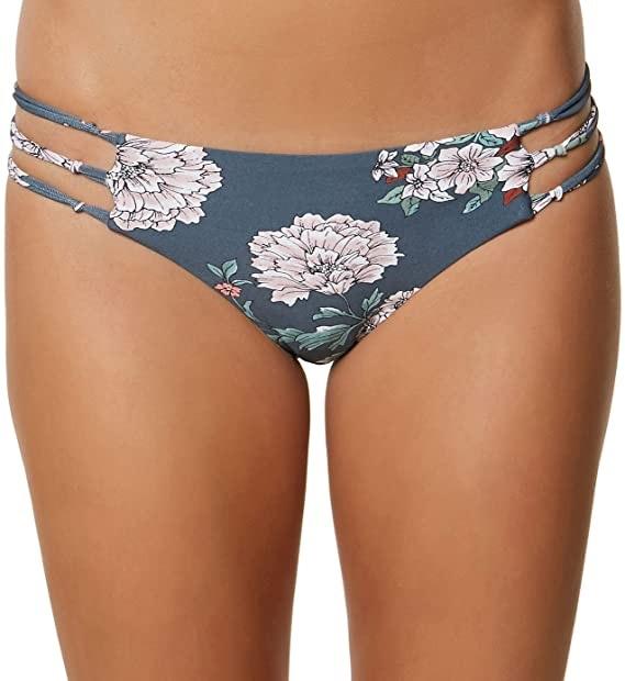 NWOT O'Neill James Macrame Teal Floral S SP847090 Strappy Bikini Bottoms #92076