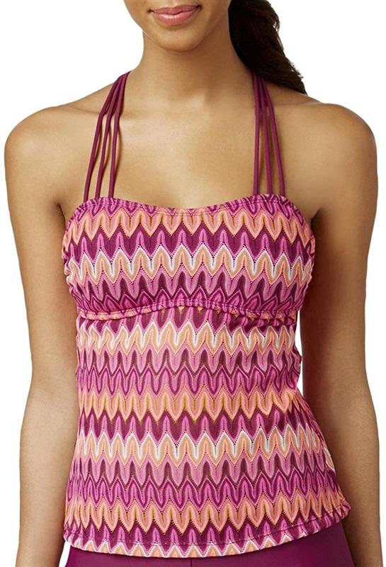 NWT Hula Honey S Peacock Festival Crochet Chevron Tankini Swim Top #88271