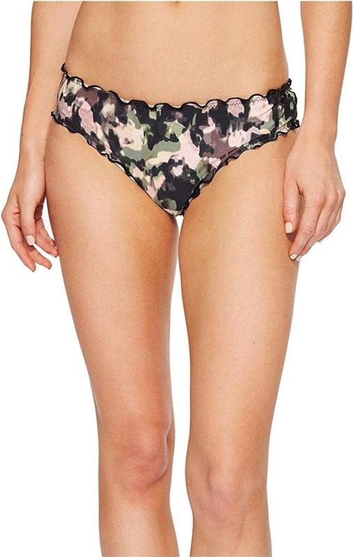 NWT Lucky Brand Smokescreen XS Camo Pink Black Bikini Swim Bottoms #90096