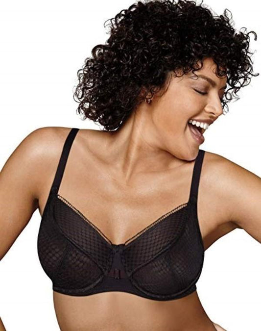 Playtex Love My Curves 40DD Full-Fig Balconette Underwire Bra 4713 Black 81678