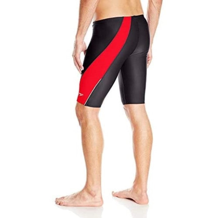 NEW Speedo Swimsuit Jammer Powerflex Eco Revolve Splice Sz 26 Red & Black #82948