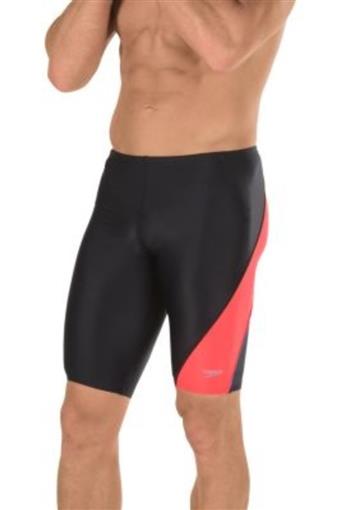 NEW Speedo Swimsuit Jammer Powerflex Eco Revolve Splice Sz 26 Red & Black #82948