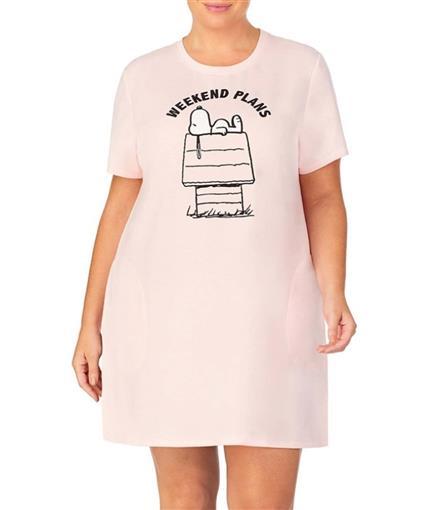 New Peanuts 3X Weekend Plans Embroidered Snoopy French Terry Sleep Shirt #84203