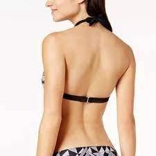 NWT Hula Honey XL Black White Maze Muse Choker Cropped Bikini Top #86400