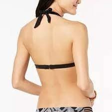 NWT Hula Honey XL Black White Maze Muse Choker Cropped Bikini Top #86400