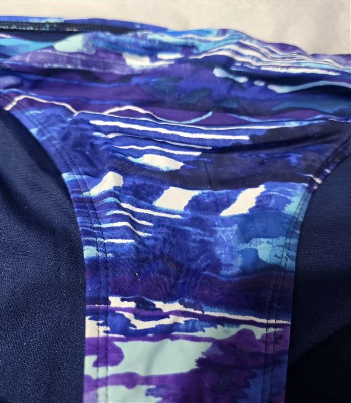 NWPT Ralph Lauren 16 Calypso Ikat Print Hipster Swim Bottom Blue #86589