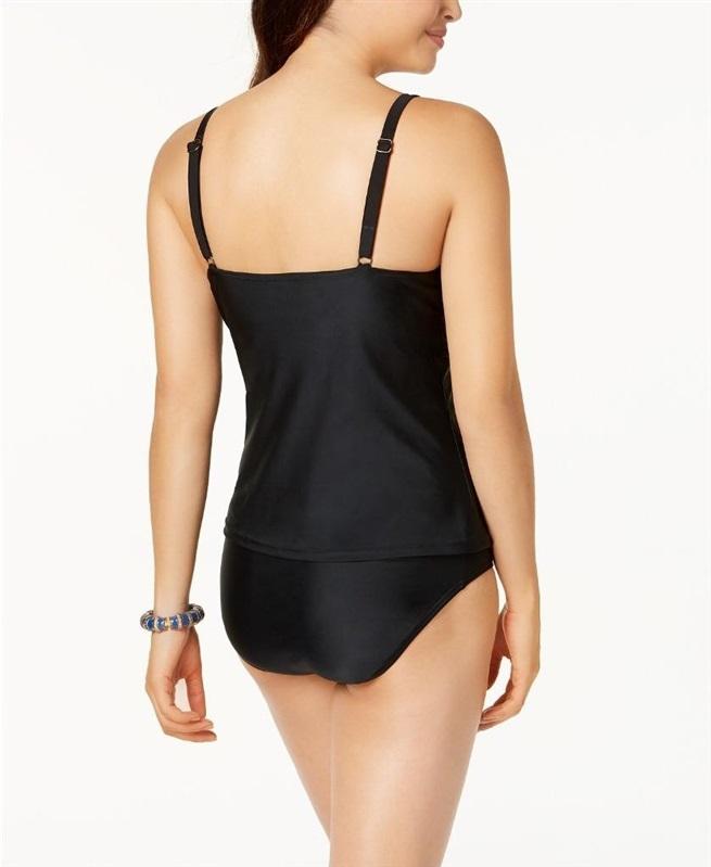 Island Escape A760070 Black SZ 10 Gemini Push up Underwire Tankini #86791