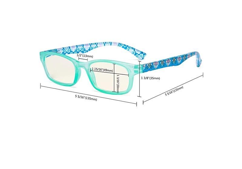 NWT CessBlue Pink Rectangle Blue Light Nerd Readers Glasses 86863