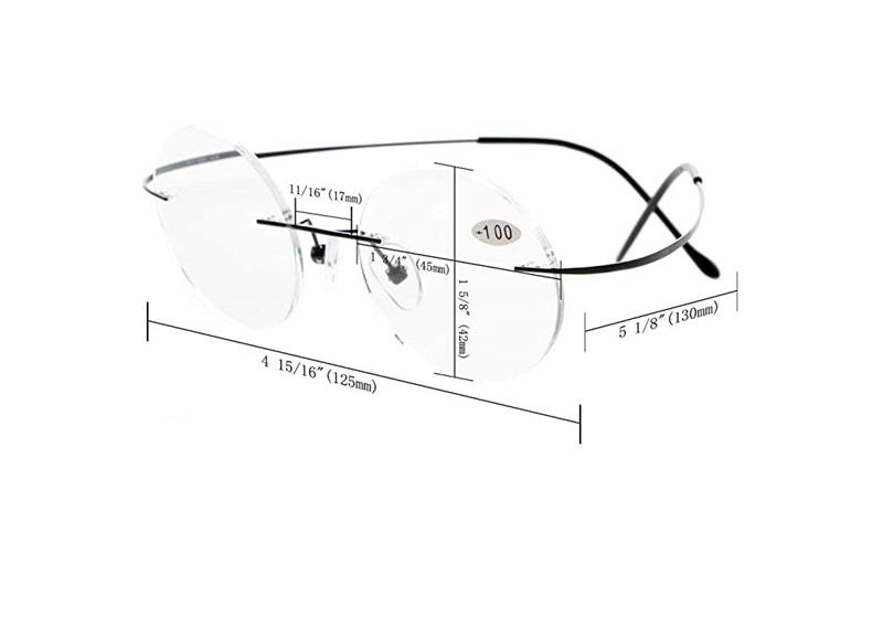 Eyekepper Titanium Rimless Round Reading Glasses Circle Readers Black +0.75 86886