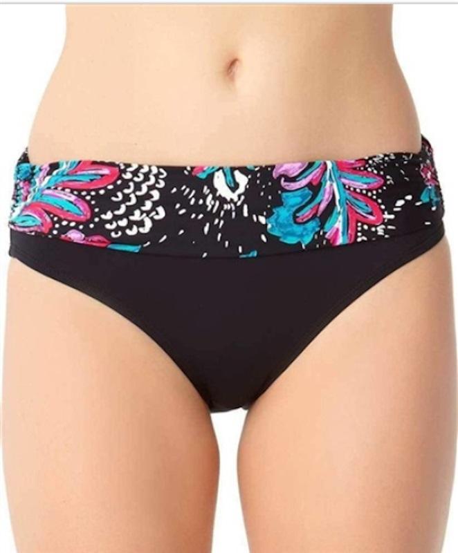 NWOT Anne Cole M That's a Wrap Wild Flower Fold Over Bikini Bottom 87562