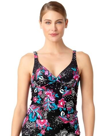 NWT Anne Cole 34B/32C Paisley Twist Front Underwire Tankini #87590