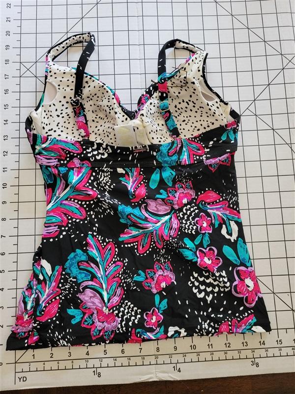 NWT Anne Cole 34B/32C Paisley Twist Front Underwire Tankini #87590