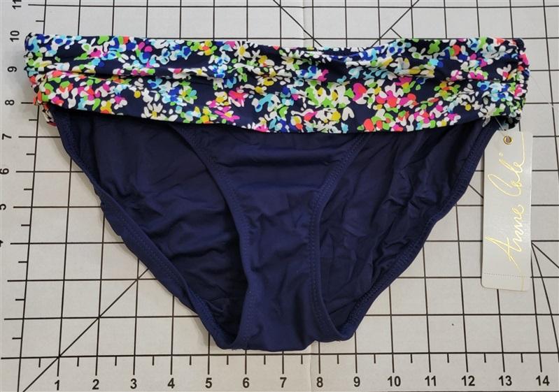 NWT Anne Cole S Floral Foldover Bikini Bottom Bikini Bottom Blue 87670