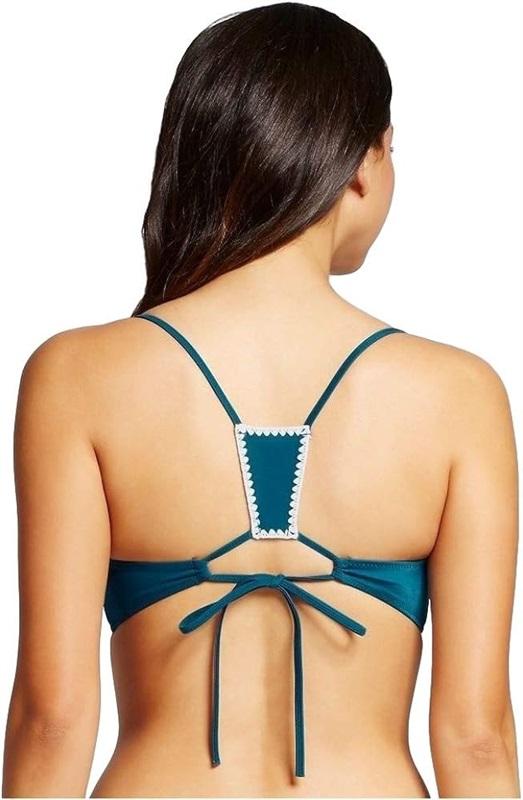 NWOT Shade & Shore 36B Summer Racerback Dark Teal Tribal Pattern Swim Top #87869