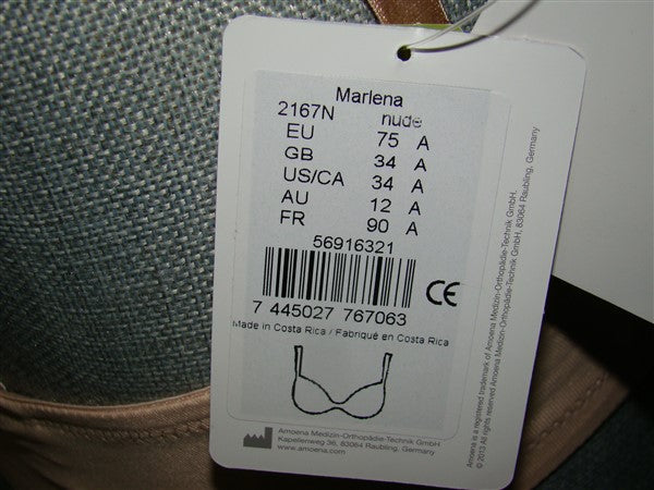 NWT Amoena 36A Marlena Seamless Soft Cup Bra 2167 Beige #87917